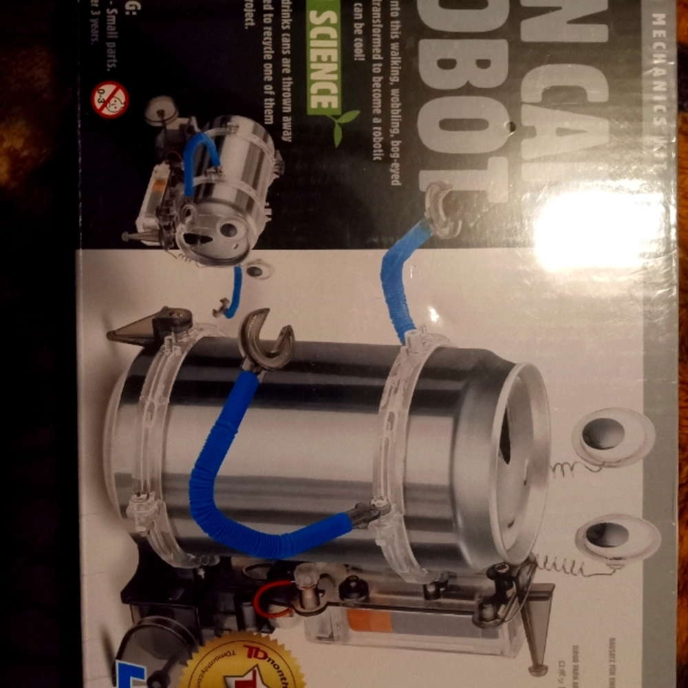 Fun mechanics kit tin can robot